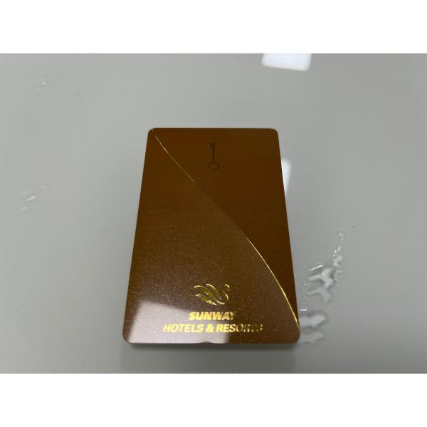 Hotel Ving Cards Hot Stamp Gold RFID Door Key Metallic NFC Card