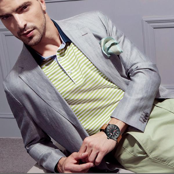 Leather Strap Men'S Casual Sport Watches Quartz Movement Minimalist Sports Watch