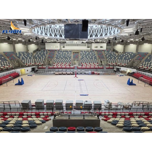 Durable Rust-Resistant Adjustable Retractable Bleachers for Multi-Purpose Sports Venues