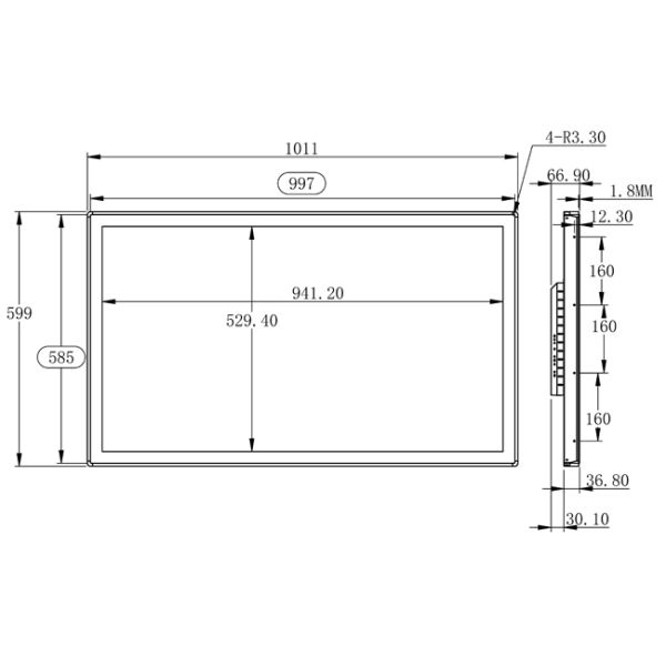 43 inch Embedded HDMI Input LCD Display Wholesale Manufacturer Customized