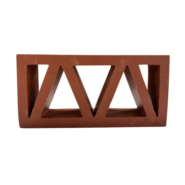 Decorative Terracotta Breeze Block Triangle Pattern Red Clay Hollow Brick for Garden Wall and Indoor Partition