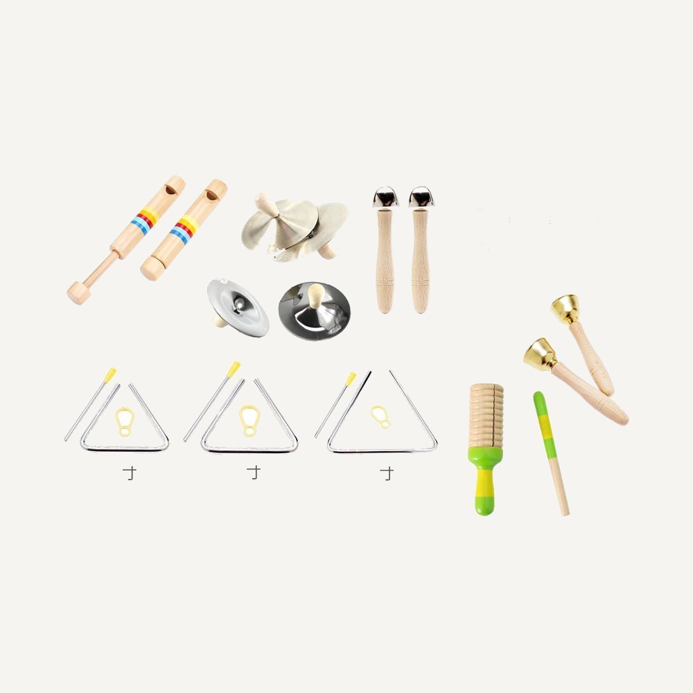 Kids Percussion Set with Bells Cymbals and Triangles