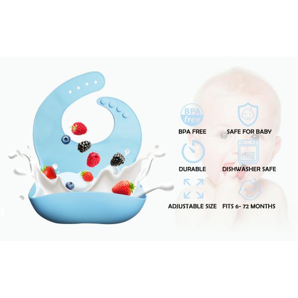 Boiling Water Safe Dust Proof Baby Feeding Silicone Apron Sturdy Allergy Friendly