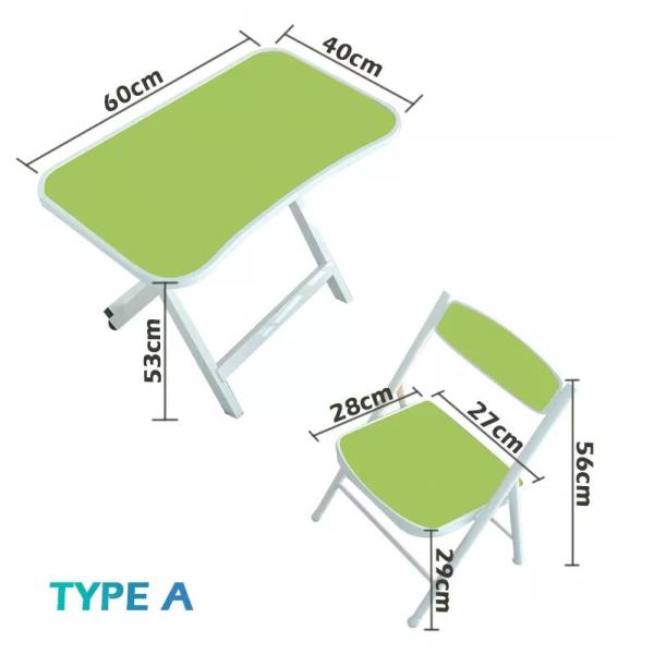 Foldable MDF Board Wooden Metal Furniture Children Table And Chair Set