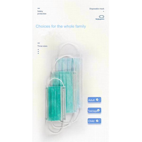 Teenager Kids Baby Disposable Non-Woven Filter 3ply Face Mask Earloop