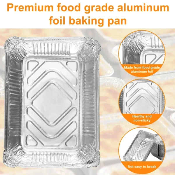 50/100Pcs Aluminum Foil Trays for Double Basket Air Fryers Food Grade Baking Pans