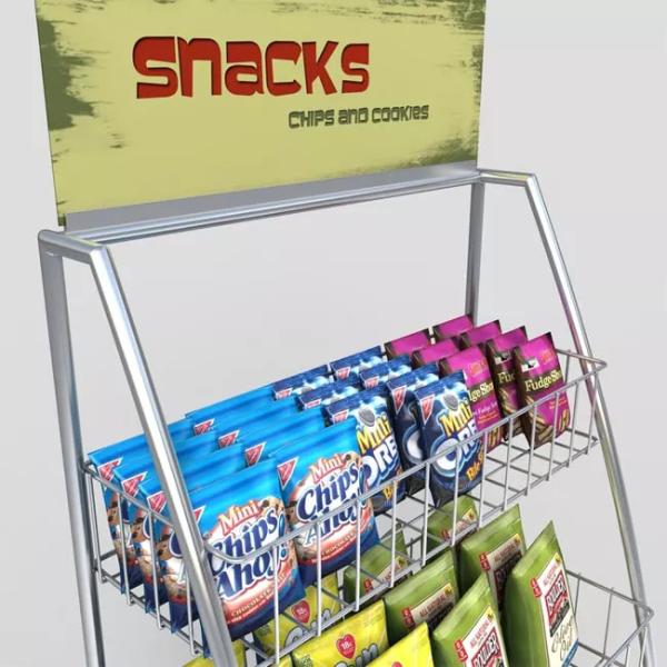 Wire Shelving Grid Panel Display Racks for Eco-Friendly Advertising and Displaying Snacks