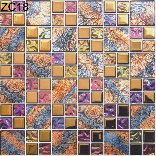 Stain-resistant and Decorative Bright Glass and Metal Wall Swimming Pool Mosaics For Renovation