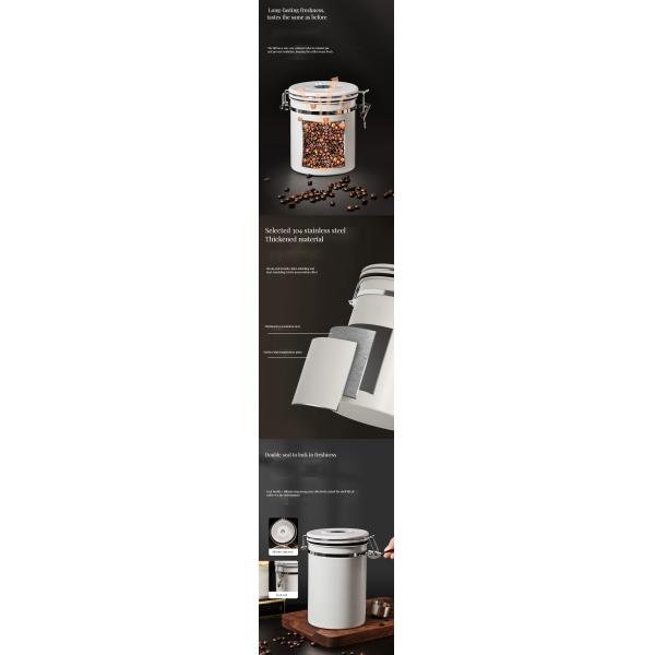 Round 1500ml Stainless Steel Coffee Storage Container for Commercial Buyers Beverage Stores