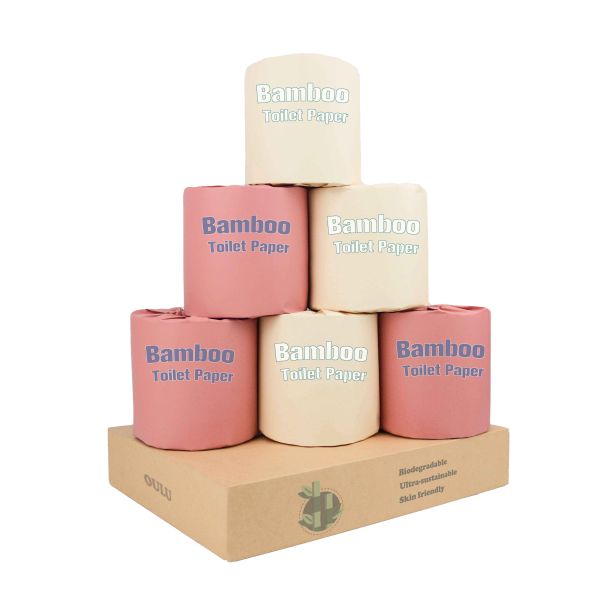 100% Virgin Bamboo Pulp 2 Ply 3 Ply Bathroom Toilet Paper Tissue