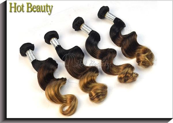 Ombre Three Tone Virgin Peruvian Hair Extensions Loose Wave 24