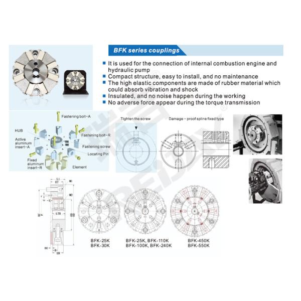 Муфта экскаватора BFK муфты вала гидронасоса двигателя крутящая