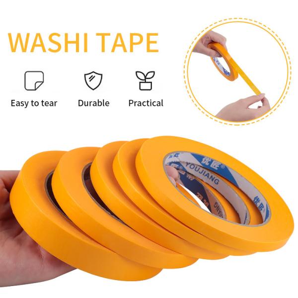 Masking Tape Rubber Adhesive Yellow Car & Wall Painting Die Cutting Washi Paper Masking Tape for Painting