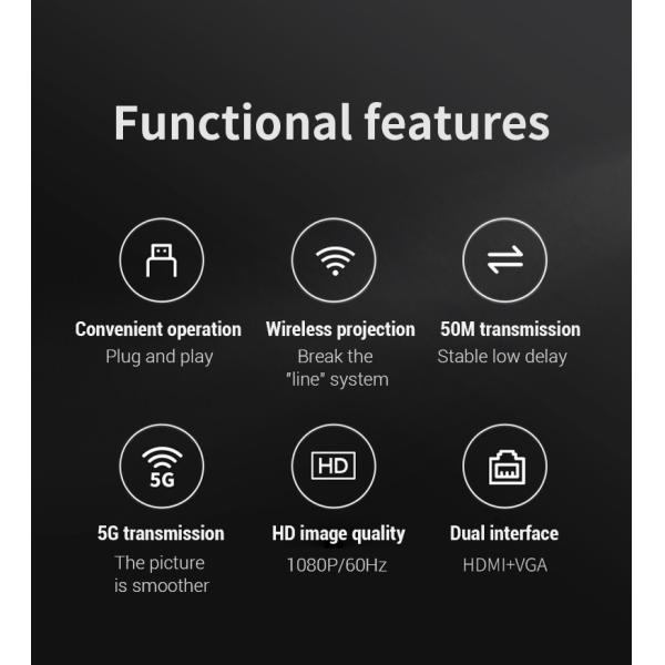 представление 4k Byod беспроводное удваивает передача 5G для видео- аудио течь цифров
