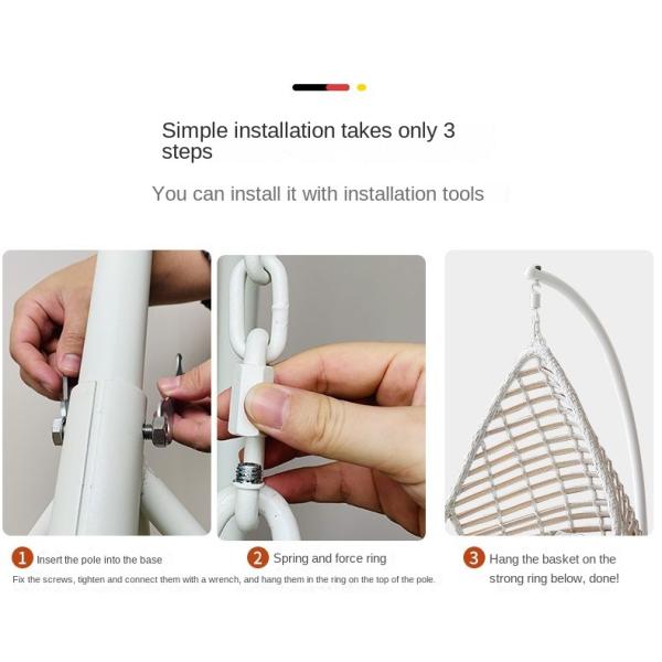 Aluminum Tube Frame Patio Wicker Swing Chair With Thick Cushion