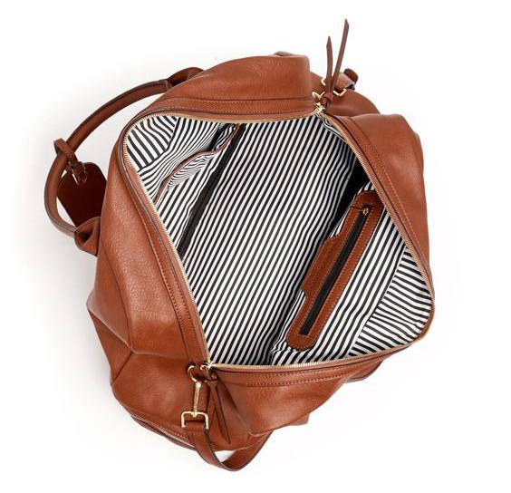 Large Size Travel Tote Baby Diaper Bag Vegan Leather