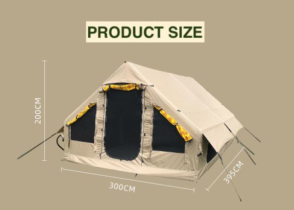 395*300*200CM Waterproof Khaki Oxford 600D PVC 4-8 Person UV Resistant Blow Up Camping Tent For Outdoor Camping