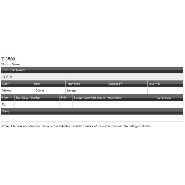 ISC589 260*170*304mm Clutch Cover For ISUZU 6VD1 Isuzu Clutch Kits