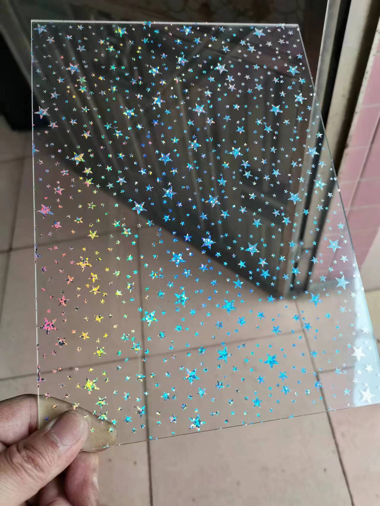 Iridescent Gradient Acrylic Sheet 3mm Holographic Stars for Laser Cutting Anime Key Chain