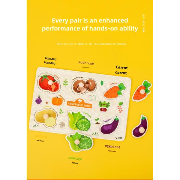 Baby Montessori Toys 3d Puzzle Cartoon Animals Vehicle Cognitive Jigsaw Puzzle Wooden Toys for Children