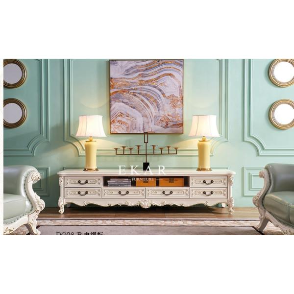 Antique French Style Wood White Tv Stand OY-DG08