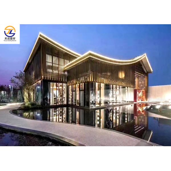 Customized Artistic Shaped Aluminum Alloy Square Tube Feature Wall Wave & Curved Aluminum Square Tube Ceiling