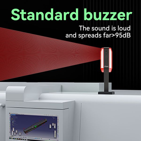 Luz de torre de baliza con ángulo de haz de 360°, CC 24V, pantalla de PC, alarma para aplicaciones de seguridad