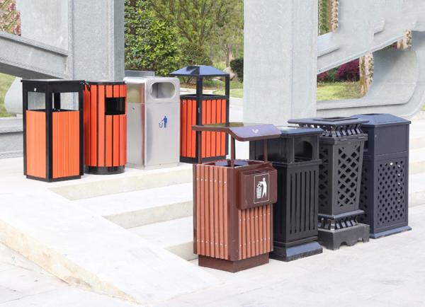 Factory Outdoor Classification Trash Can Double Plastic Wood Waste Bins Stainless Steel Storage Bucket Recycling Box Dustbin