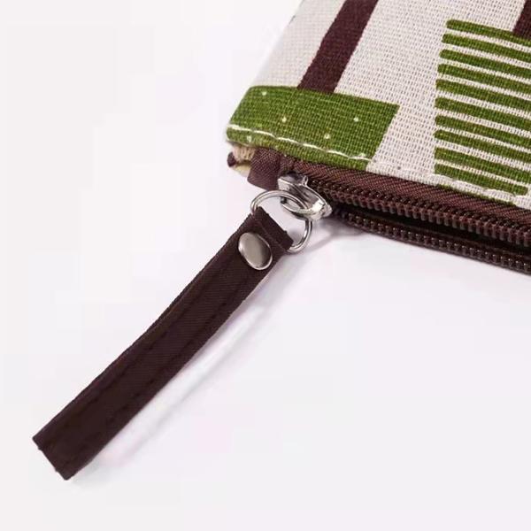 Plane Printing Makeup Canvas Bag , Toiletries fabric zipper bag Cartoon Plant Pattern