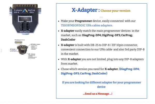 2 in 1 adapter DB-9/DIP8  for Enigma / SMELECOM DSP-3 programmer device connect with POGO PIN UPA CABLE
