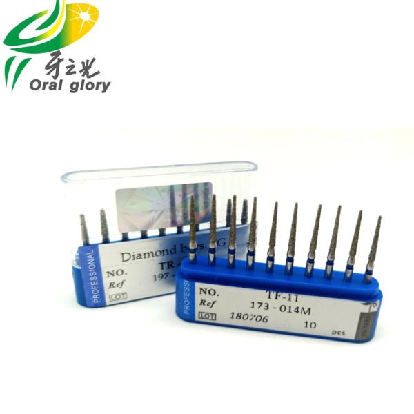 Oral Glory Dental Diamond Burs 10pcs/Set For High Speed Hand Piece