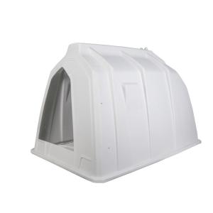 Calf Hutch NTG104R Polietileno blanco aislado portátil rectangular resistente a las condiciones climáticas