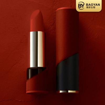 Duradouro cinzelado de veludo do batom resíduo metálico impermeável vermelho natural