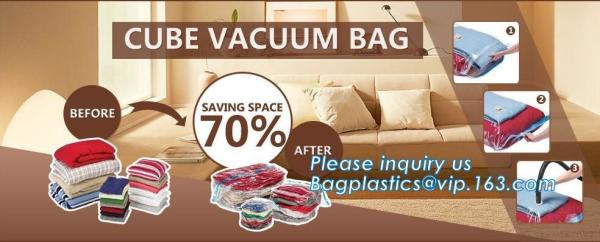 garment canvas tote with vacuum bag, Vacuum hang compressed bags for Down jacket, Compressed Saving Suitcase Space bags
