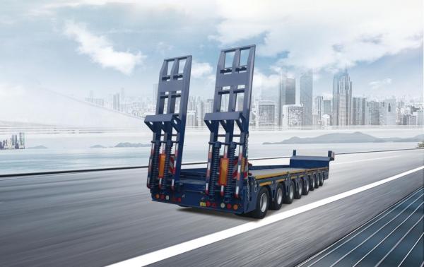 Lucksun 18m Low-Flat Semi-Trailer 100T Capacity 4.0mm Base