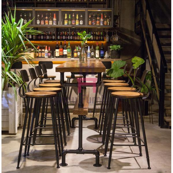 Основание дизайна трубки таблиц ресторан бара верхней части твердой древесины с Фоотрест Комфотабле