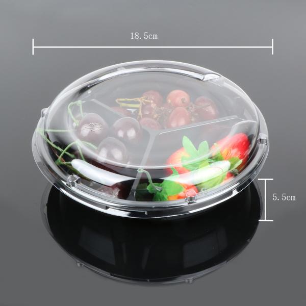 Круговая упаковка подноса еды пластмассы контейнера 55mm плода