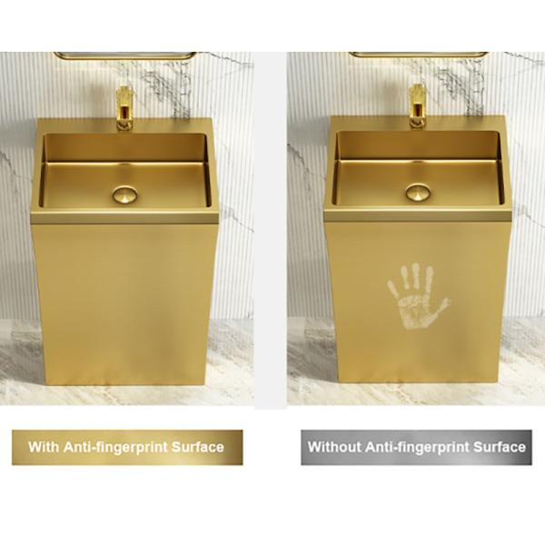 Modern Vanity Stainless Steel Pedestal Sink Floor Standing 7 Shape