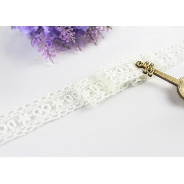 le coton plat de largeur de 2.5cm a brodé le bord cranté par équilibre de dentelle soluble dans l'eau