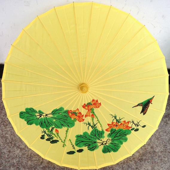 lovely gifts of bamboo parasols with polyester flower imprinting canopy