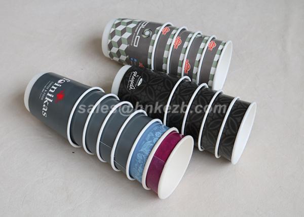 Printed 22oz Double Wall Disposable Paper Cups With Lids For Hot Coffee Drinking