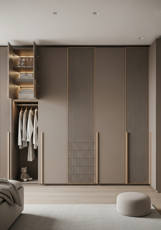 Petite Chambre Taupe Children's Wardrobe in 304 Stainless Steel