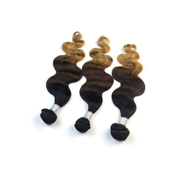 12 Inch To 28 Inch Colored Human Hair Extensions / Peruvian Body Wave Bundles