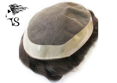 Custom Straight Men'sToupee French Lace Hair System With PU Coating Free Style