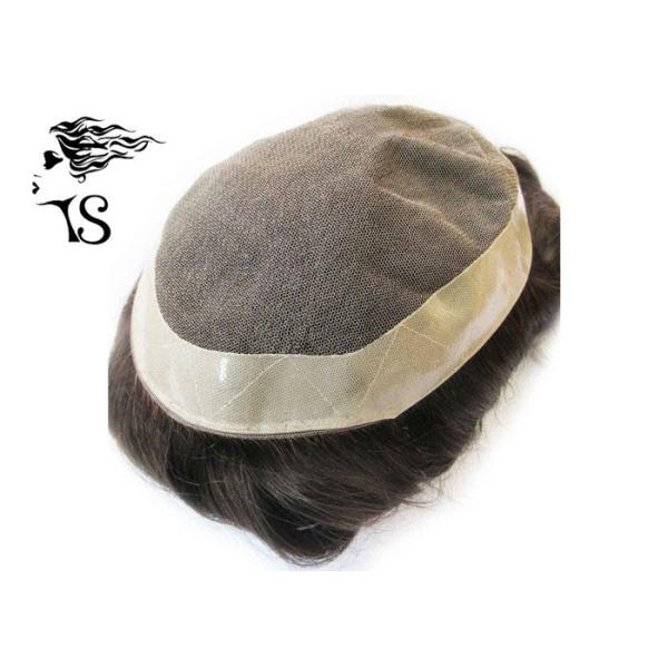 Custom Straight Men'sToupee French Lace Hair System With PU Coating Free Style