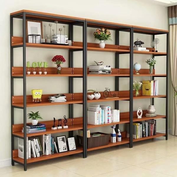 Heavy Duty Metal Frame Wood Shelves Powder Coating Carbon Steel Optional Color