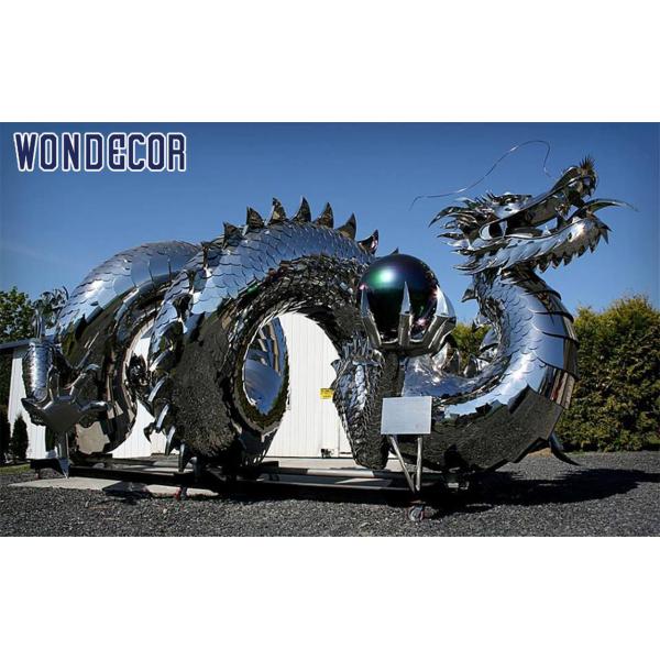 Подгонянное украшение металла большой скульптуры дракона нержавеющей стали на открытом воздухе