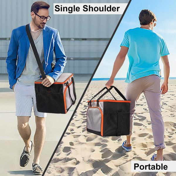 40 Cans Insulated Cooler Tote Bags Stylish With Insulated Compartment Hiking BBQ Party