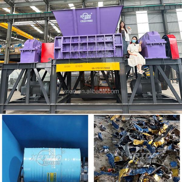 Precio de fábrica Triturador de plástico de doble eje para residuos de plástico planta de reciclaje Triturador de bloques de plástico