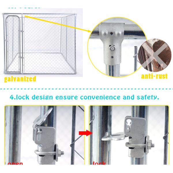 Large outdoor galvanized cheap chain link dog kennel 7.5x13x6ft(2.3x4x1.8m) 2.3mm wire diameter